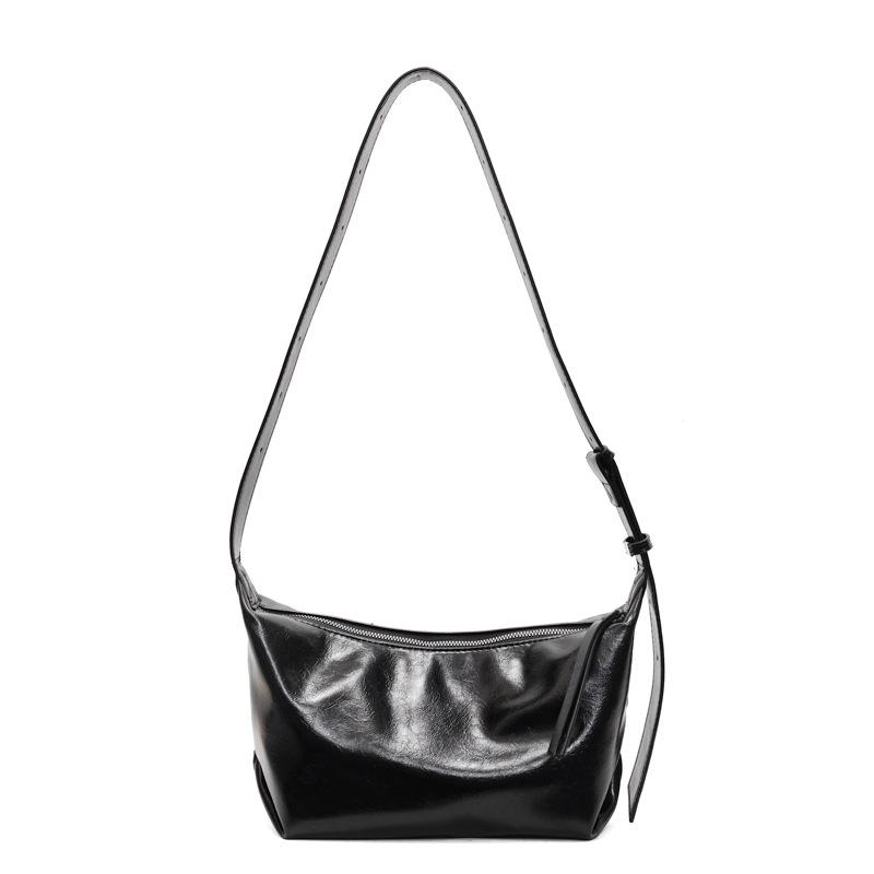 Модная и популярная повседневная однотонная повседневная простая портативная наплечная сумка-багет новая сумка-пельмень