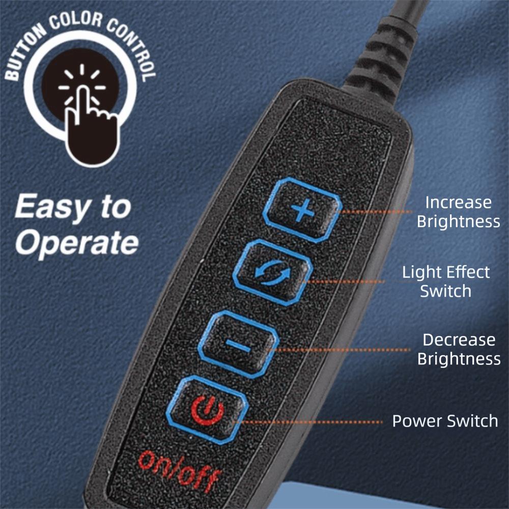 Adjustable Brightness Fish Tank Clip Lamp Color-changing Aquatic Plant Grow Light Ornamental Fish