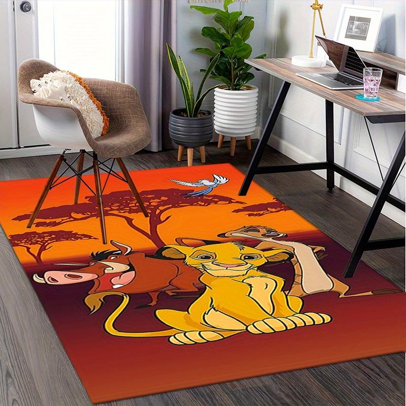 Office Rug Lion King, Safari theme 3D Printed Anti-Slip Rug-Machine Washable for Living Room