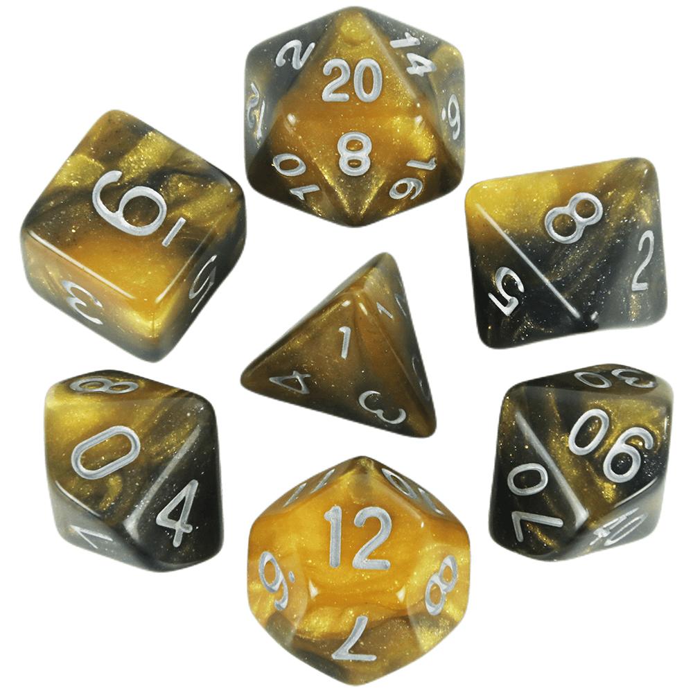 Набор из 7 игральных костей DND Polyhedral Dice, разноцветные с блестками, D4 D6 D8 D10 D% D12 D20 для настольных игр DND TRPG, развлекательных игр для вечеринок