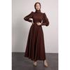 Balloon Sleeve Pleated Skirt Detailed Hijab Dress