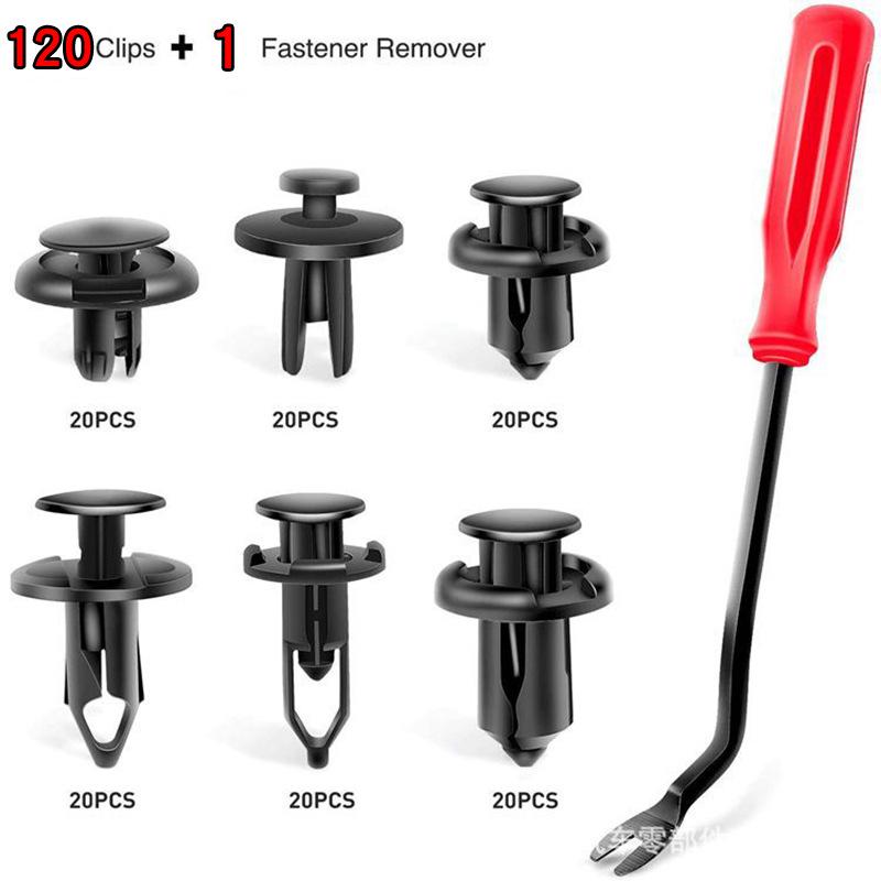Universal Car Nylon Rivet Clips - 120pcs Mixed Assortment