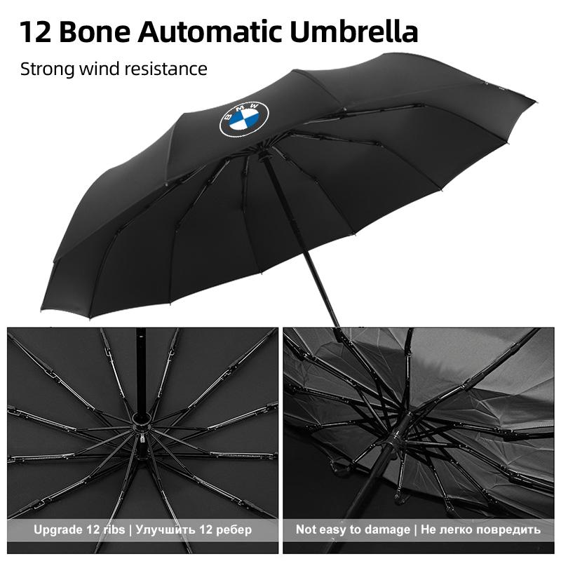 UIDM1 12 Bone Car Logo Automatic Umbrella Folding Windproof Sunshade For BMW G30 G20 M3 M5 E91 E92 E93 E36 E70 X3 X4 X5 X1 E39 F30
