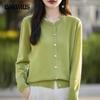 Small Perfume Style Sweater Jacket Women's Spring and Fall Temperament Round Neck Sweater Loose Knitted Cardigan Tops