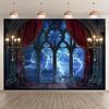 Halloween Royal Gothic Tapestry Lightning Window Living Room Castle Style Dark Decorative Art Wall Background
