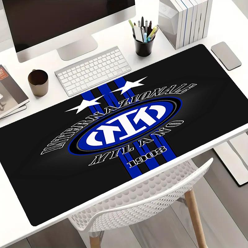 Inter Milan Theme Mouse Pad, Non Slip Rubber Base, Multifunctional Office & Home Decor, Perfect for Workspace Personalization.
