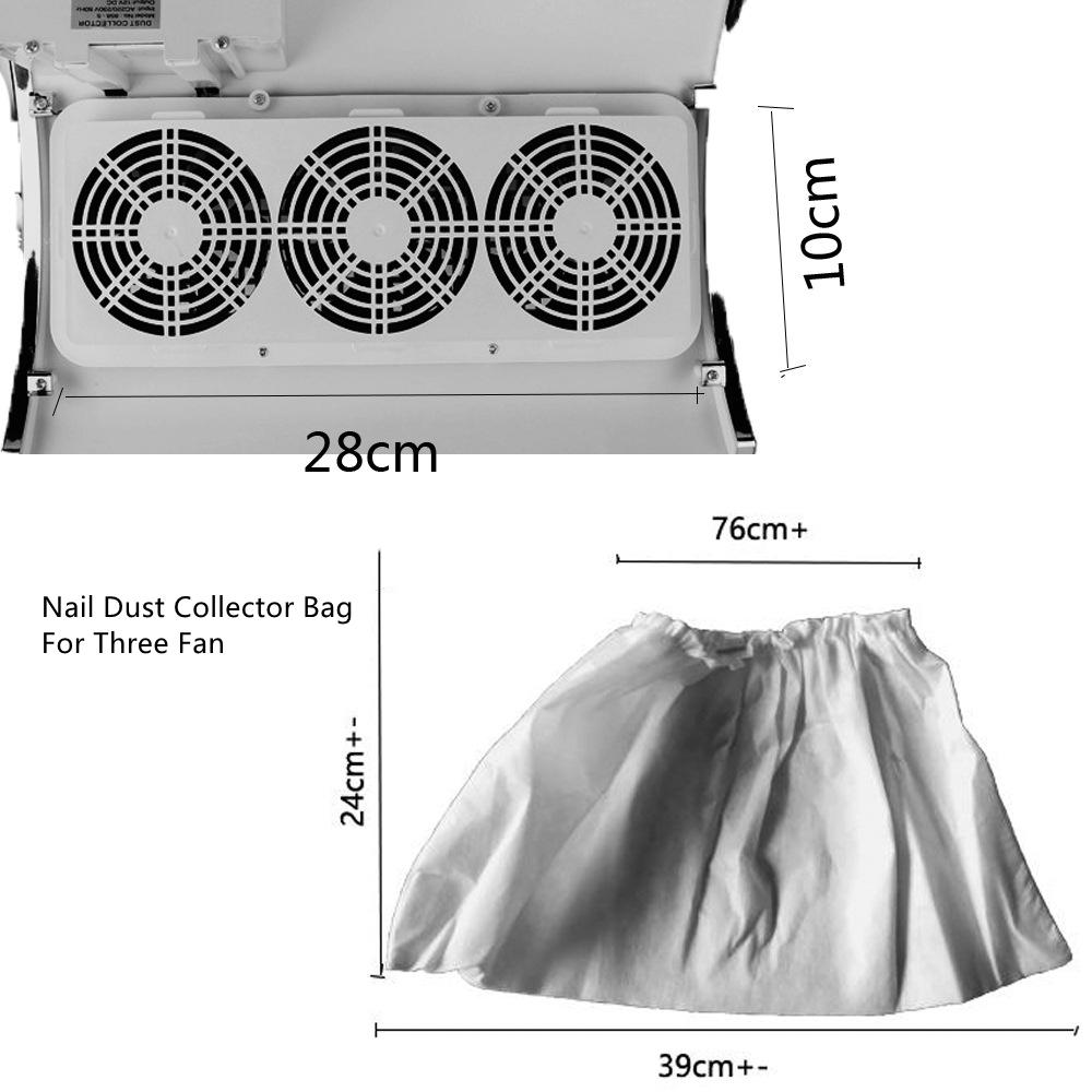 3 шт., мешок для сбора пыли для ногтей, белый нетканый вакуумный вентилятор, мешки для чистки вентиляционных отверстий, маникюрная машина для всасывания пыли, оборудование для ногтей