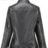 Women's Elegant Stand-up Collar Solid Jacket 2022 Female Three-dimensional Pattern Coat S-4XL New Pu Faux Leather Jacket Women