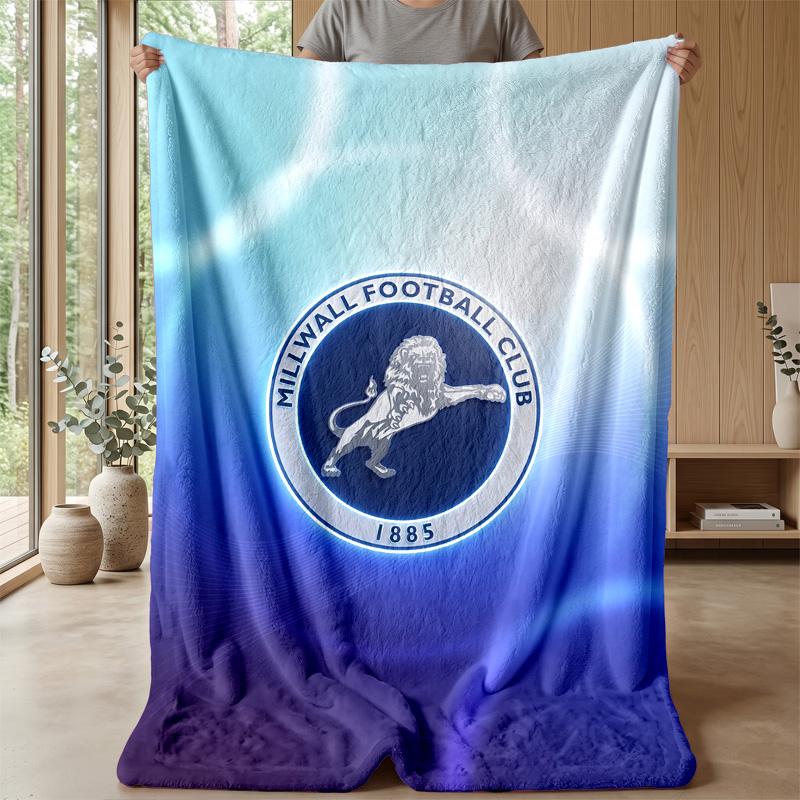Millwall Football Print Flannel Blanket, Soft Warm Lightweight Throw Blanket for Sofa Bed Camping