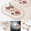 1PC Floral Dining Room Table Place Mats Vintage Embroidered Lace Fabric Placemat