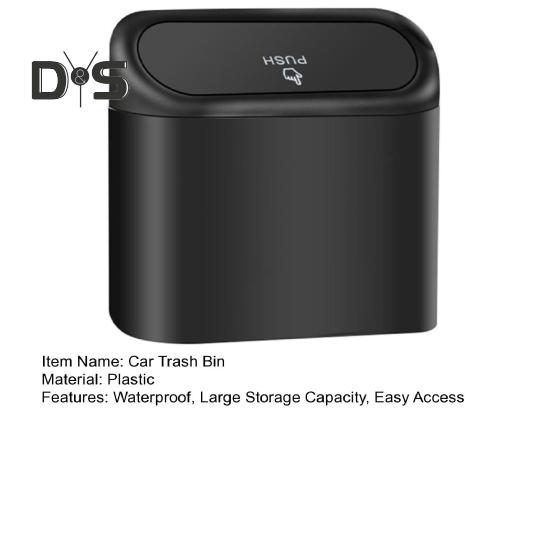 Waterproof Car Trash Bin with Lid Mini Hanging Dustbin Garbage Organizer Pressing Trash Can Garbage Container Bin Vehicle Home Office Accessories