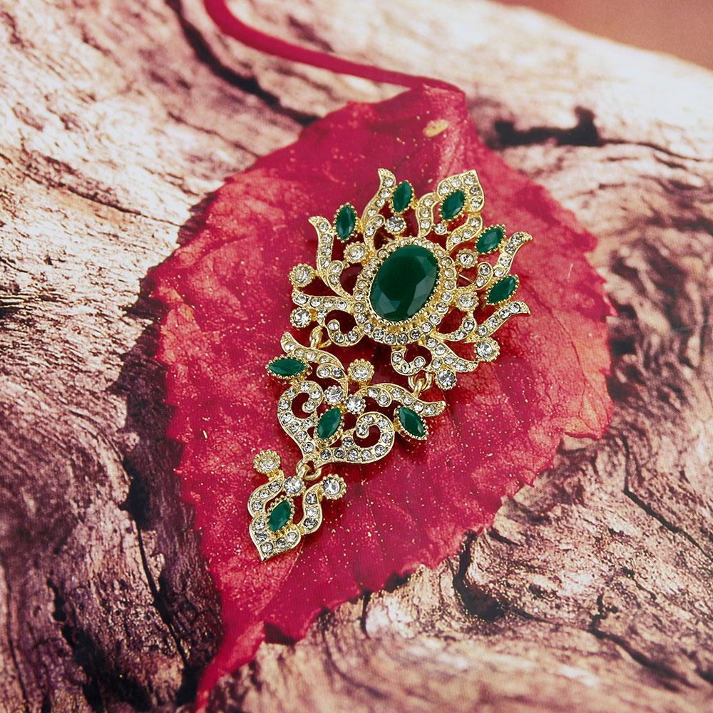 Vintage Crytal Flower Brooch Pins Turkish Women Retro Gold Color Crystal Jewelry Ethnic Wedding Bridal Gift