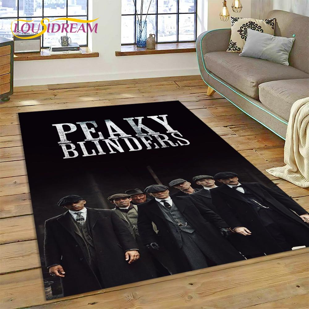 3D P-Peaky Blinders Tommy Shelby HD Rug Carpet for Living Room Bedroom Home Decor,Floor Mat Non-slip Decoration for Sofa Doormat