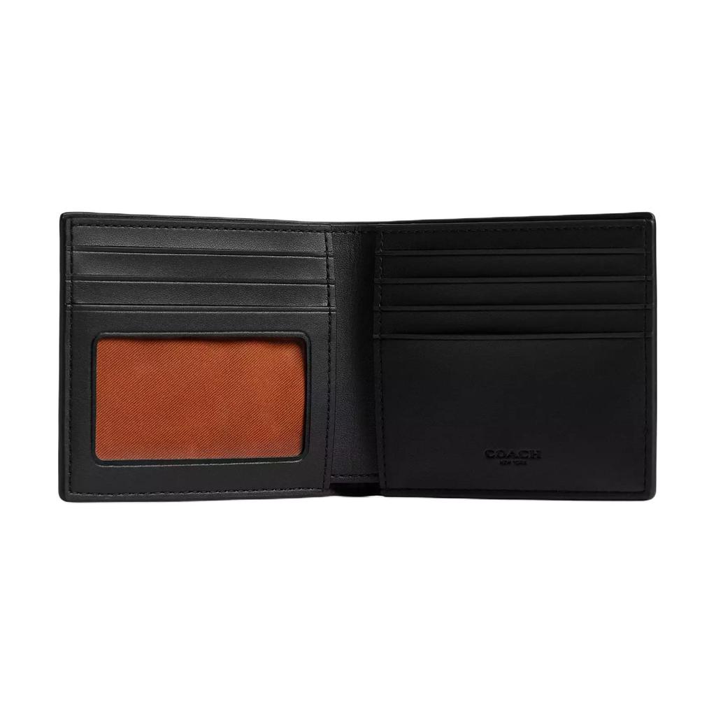 Новый кошелек COACH из канвы с покрытием, с трубами, мужской, коричневый и черный, CY394-QBNRX