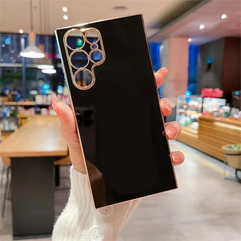 Квадратный противоударный чехол из мягкого силикона с покрытием для Samsung Galaxy S26 Ultra S26+ S25 S24 Plus S24 FE Защита от царапин Полная камера