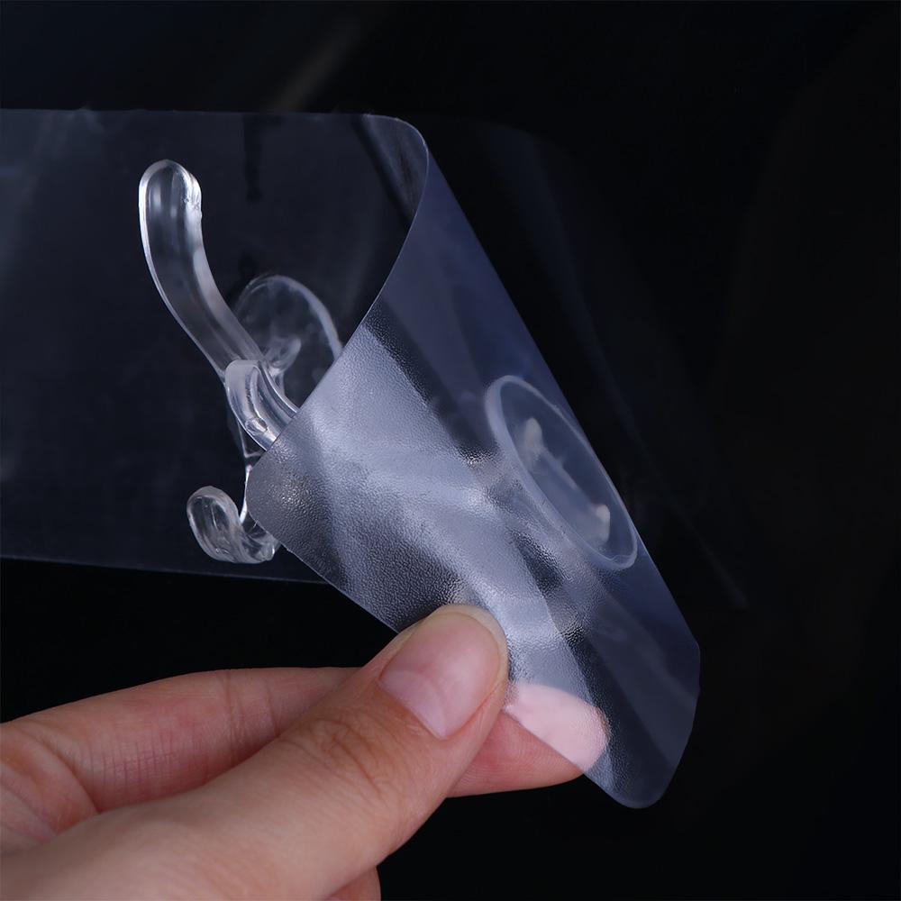 Row Transparent Autohesion for Bathroom,Kitchen Storage Rack Wall Hooks Key Holder Clothes Hanger