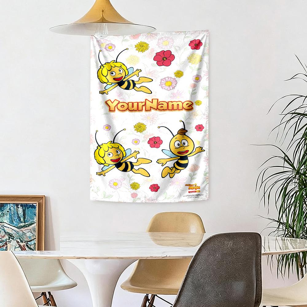 Biene Maja Custom Your Name Wall Decor Tapestry Art For Pet Memorial Birthdaywedding Party Backdrop Family Gift