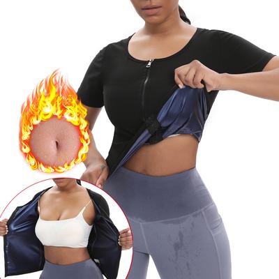 Женский спортивный костюм для йоги, бега, фитнеса, корректирующее белье с короткими рукавами, корсет для живота и пота