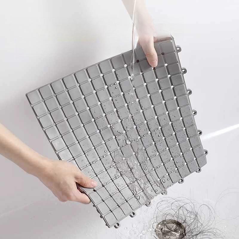 Квадратные нескользящие коврики для ванной 30x30 см, коврик для пола в душевой, полый сборный коврик для пола у бассейна, влагоизоляционный коврик для ног в ванну, обрезаемый дренажный коврик для пола