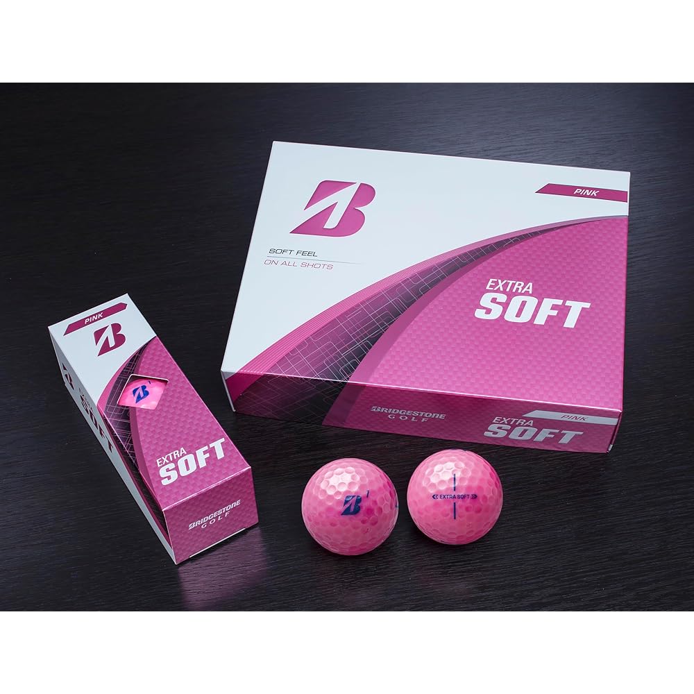 Мячи для гольфа Bridgestone Extra Soft, упаковка 12 шт., розовые, модель 2025 года