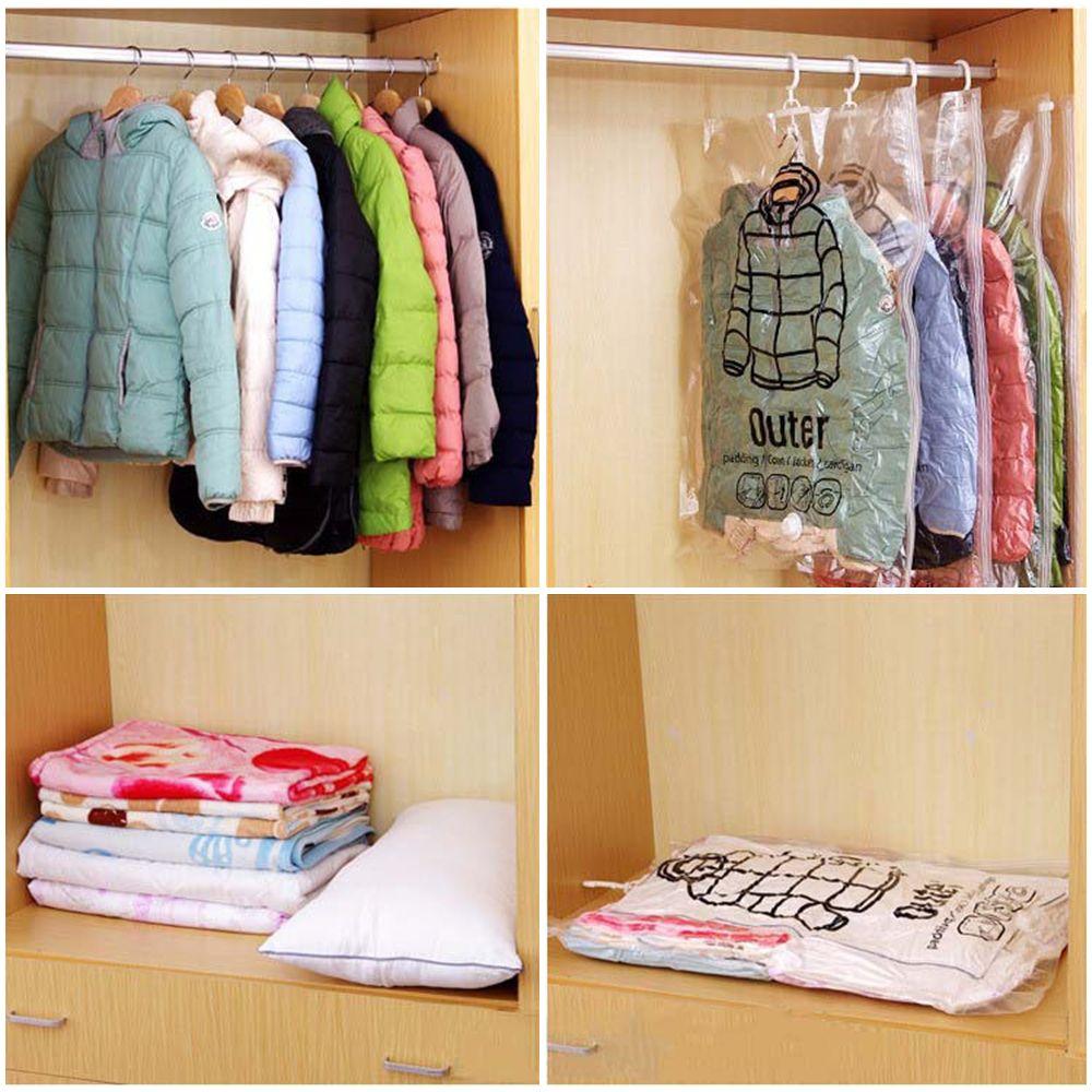 Чехлы для костюмов Вакуумный компрессионный мешок Одежда Пылезащитный чехол Сумка для хранения одежды Складная одежда