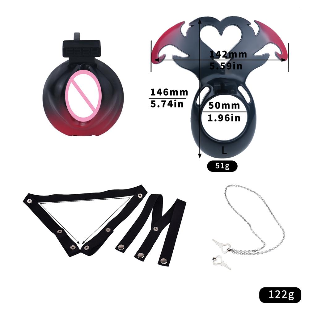 FRKO Real Labia Clitora Sissy Chastity Cage Device Pussy Worship Penis Restraint Lockcock Cage BDSM Male To Female Sex Toys Men