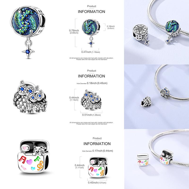 Charms Plata De Ley 925 Devil's Eye Infinity Eternal Symbol Dragonfly Positioning Buckle Charms Fit Women DIY Jewelry