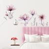 1PC Ink Style Beautiful Bloom Flowers Self-Adhesive Wall Pasted Living Room Bedroom Porch Background Wall Decorative Stickers