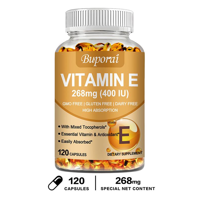 Buporai - 268 mg Vitamin E Capsules - Antioxidant - Skin Health