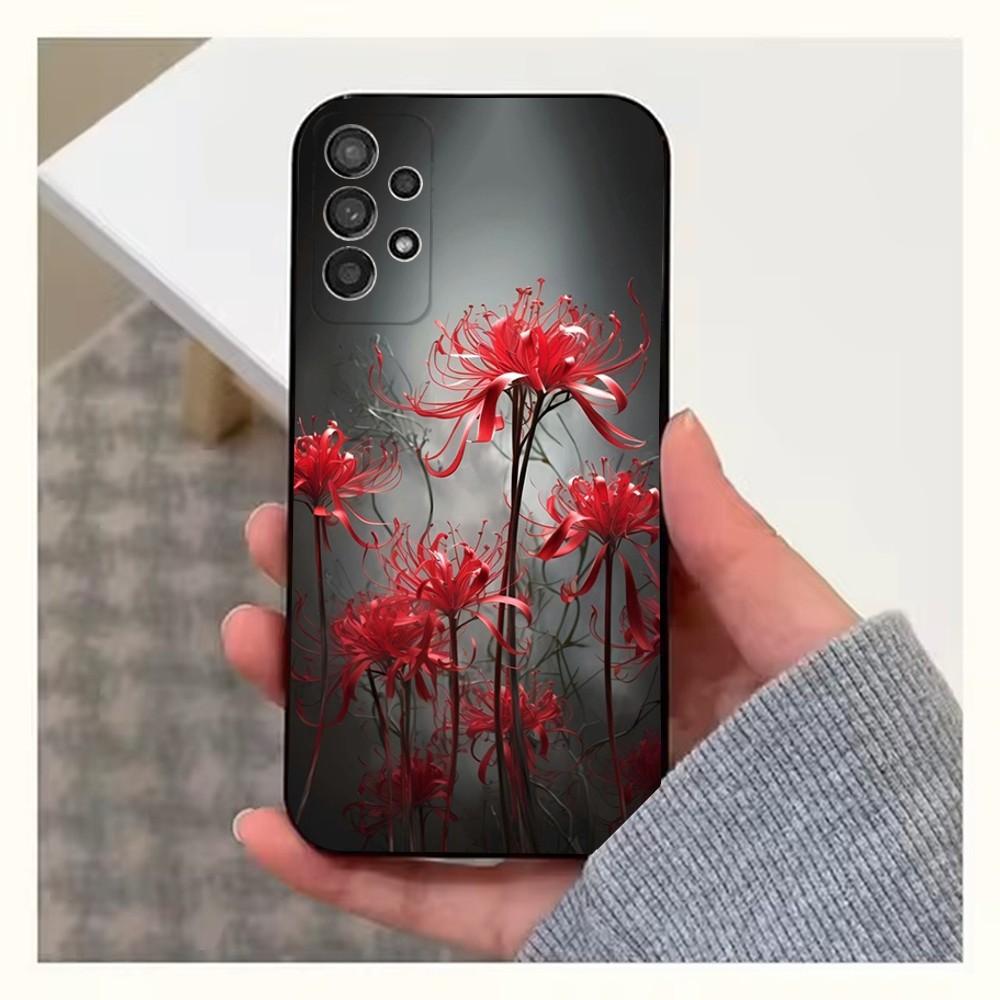 Чехол для телефона Красный Паучий лилия Для Samsung S25, S24, S23, S22, S20, S21, S10, Ultra, Plus, Lite, FE, Мягкий силиконовый Черный Чехол