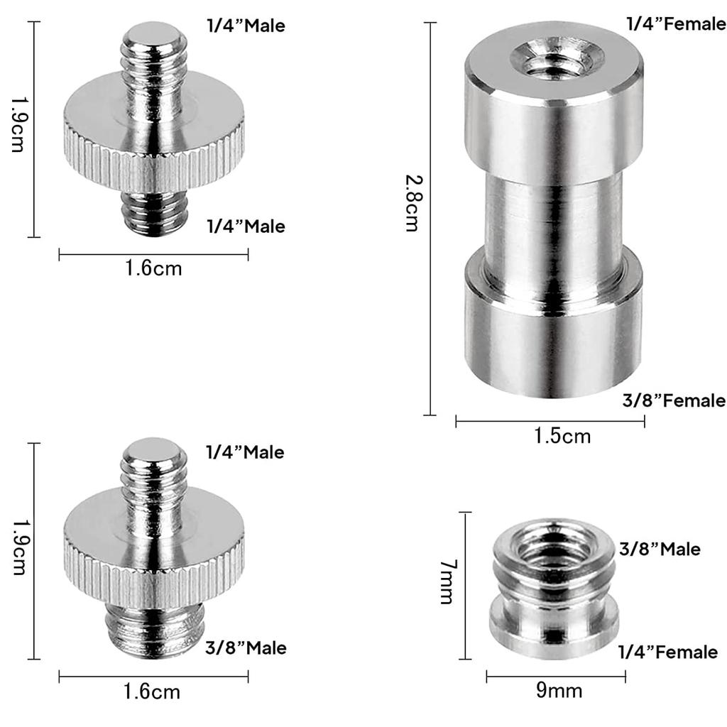 Набор винтов для камеры BTtime, адаптер для винтов для преобразования винтов камеры, совместимый с фиксированным винтом Pan, вспомогательный инструмент для фотографии 14, адаптер 1/4'' 3/8'',