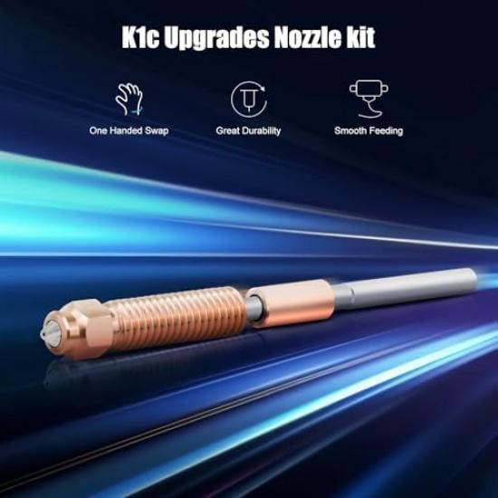 Сопло K1C 0,8*1,0 мм 2 шт. Unicorn Быстросъемное Сопло для Ender 3 V3 Подходит для 3D-принтера K1C/K1 Max Керамический Нагревательный Блок Горячий Конец Запасная Часть, Термическое