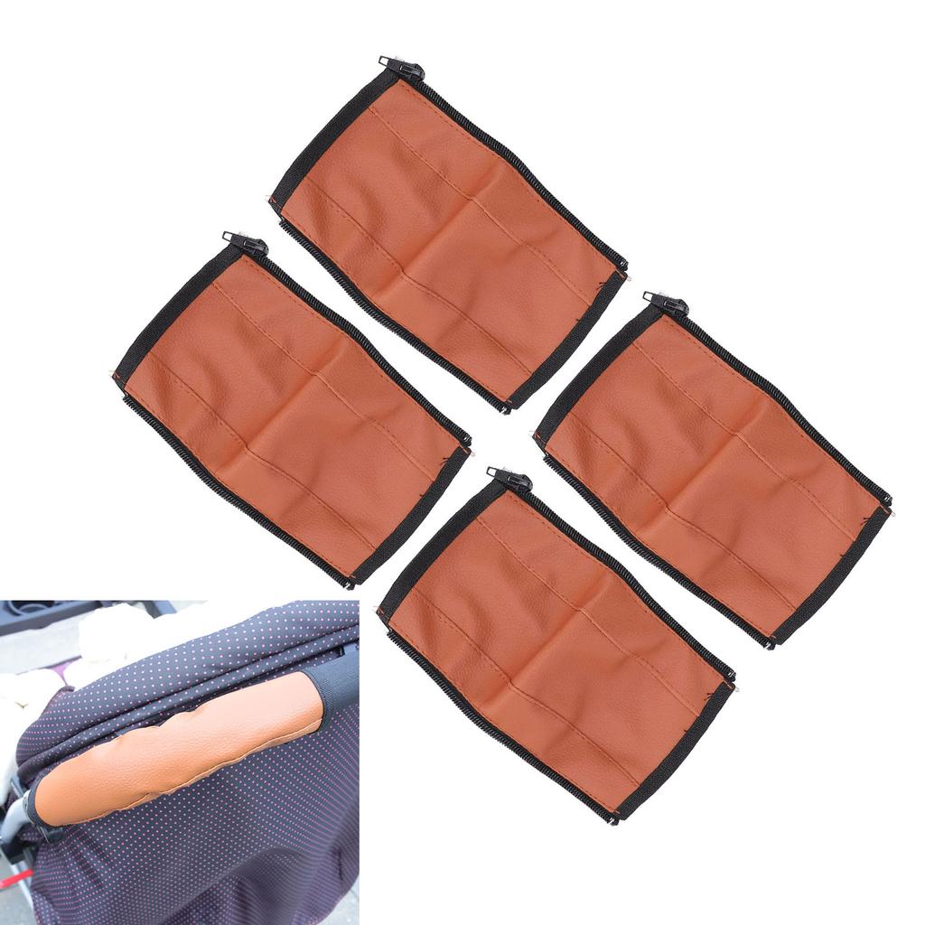 4pcs Stroller Handle Cover PU Lther Washable   Baby Pram Handle Sve  or with   Stroller Accessories