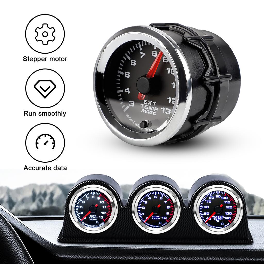 2'' 52mm Car High performance Exhaust Gas Temp Gauge 300-1300 Celsius 7 Colors Pointer EGT Gauge Meter With Stepper Motor