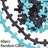 30/60/120 шт. Каменный материал, крестообразные бусины, черный, синий, случайный цвет, крестообразные каменные бусины, ожерелье, браслет, ювелирные изделия, процесс производства