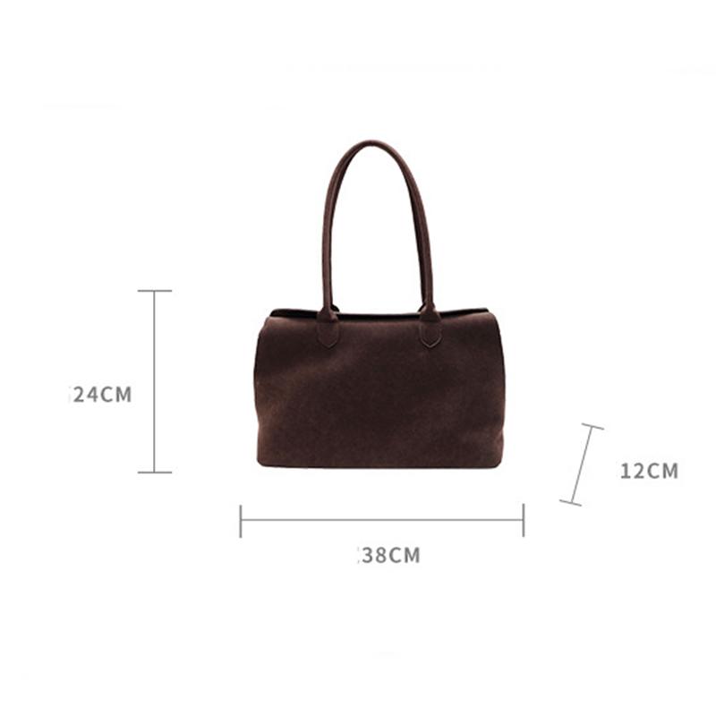 Solid Color Underarm Bag Trendy Satchel Bag Faux Suede Handbags Women Elegant Shoulder Bags Casual Totes Bag