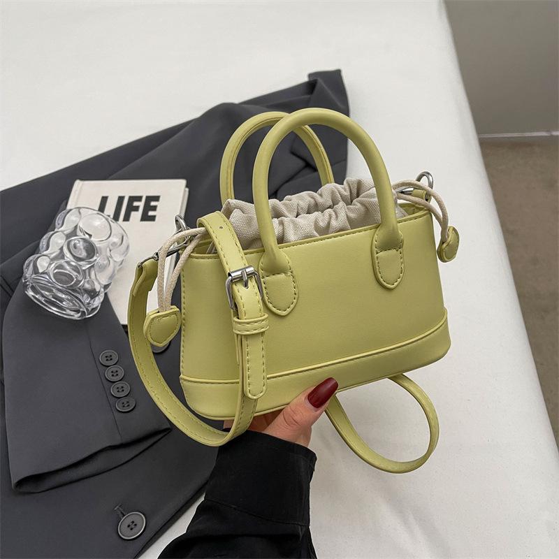 Fashion Drawstring Bucket Handbags for Women New Summer Simple Casual Shoulder Bags Korean Versatile Crossbody Bag