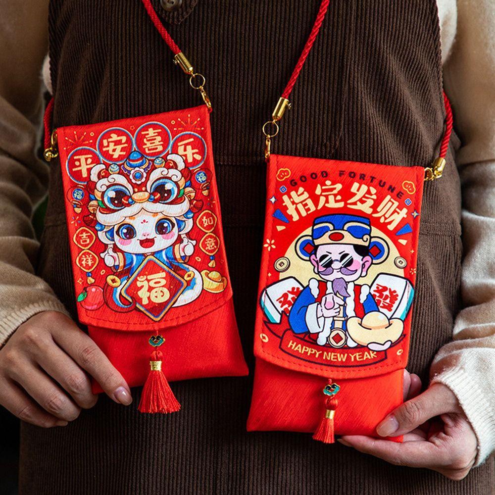 Китайский 2025 Год Змеи Красные Конверты Пожелание Красный Конверт Мешок для Упаковки Денег Праздничная Вечеринка