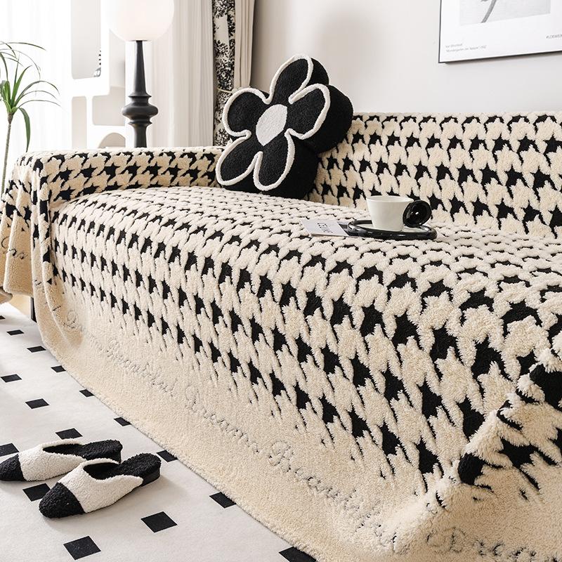 British Wind Sofa Towel Does Not Shed Hair Shu Cotton Lint Winter Soft Waxy Thickened Non-slip Plush Cover Sofa Cover Cover Cloth