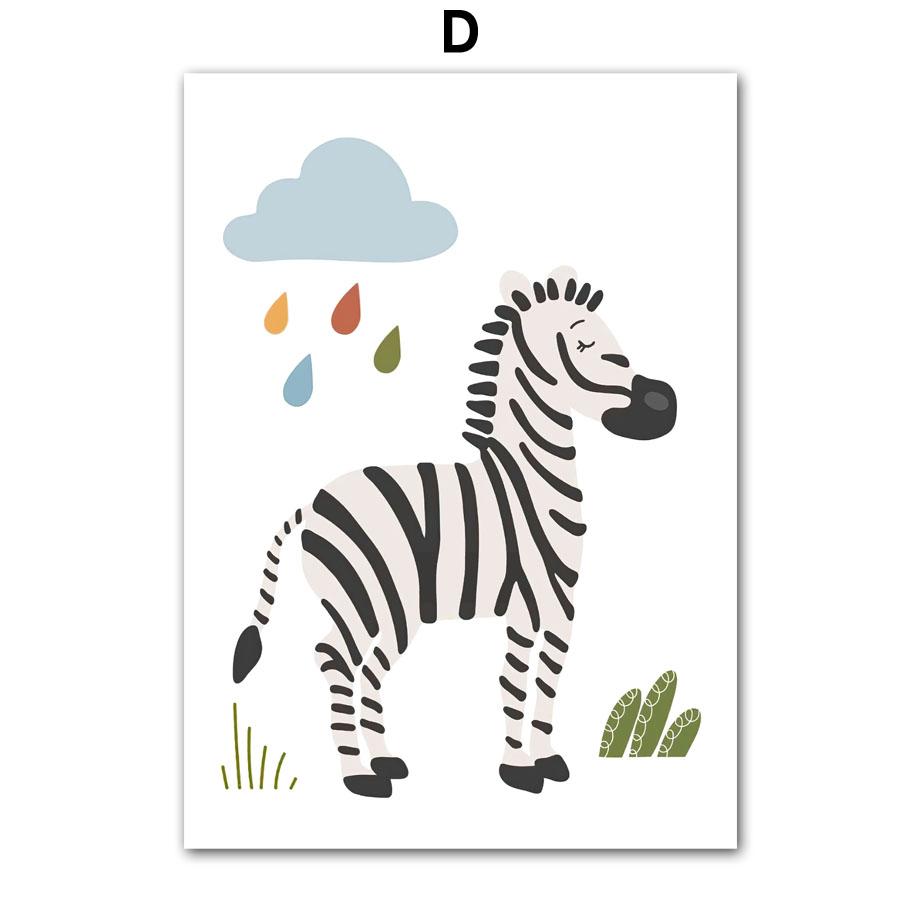 Elephant Lion Giraffe Toucan Zebra Nursery Wall Art Canvas Painting Nordic Posters And Prints Wall Pictures Baby Kids Room Decor