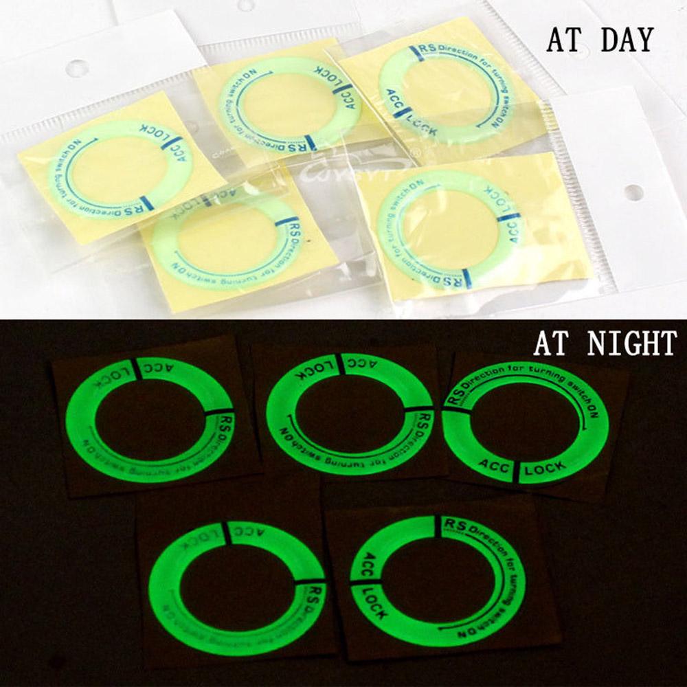 Крышка выключателя зажигания автомобиля светящаяся наклейка на отверстие для кольца для ключей