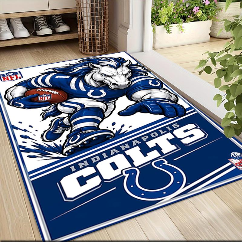 Indianapolis Colts Mascot Art Carpet Rug Soft Washable Anti Slip Home Living Room Sofa Mats Personalized Christmas Rug
