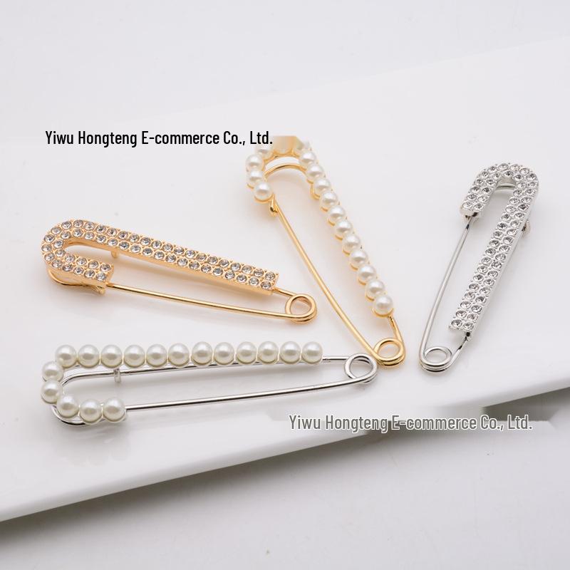 Роскошная брошь из сплава с жемчугом и стразами: Высококлассный модный аксессуар для свитеров, шарфов и подчеркивания талии.
