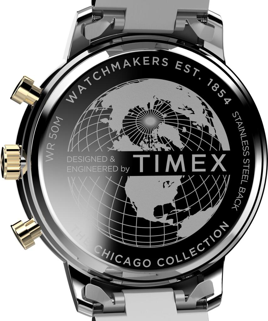 TIMEX Часы Chicago Кварцевые Водонепроницаемые Минеральное Стекло Черный Циферблат TW2W13300 Мужские
