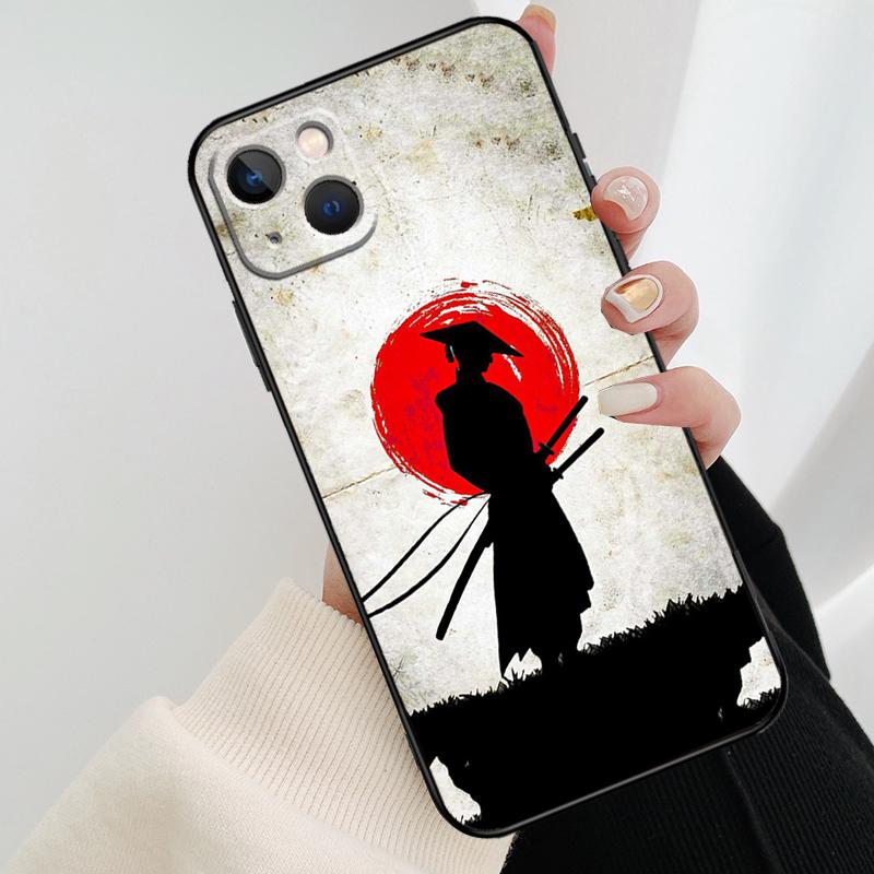 Japan Samurai Ninja Ronin Phone Case For iPhone 13 14 15 16 Pro Max 11 12 XS XR X Plus Shockproof Bumper Soft Cover