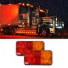 2Pcs LED Trailer Tail Light 12V 10 LED Amber Red Taillight Turn Signal Brake Running Tail Stop Light for Truck Camper RV