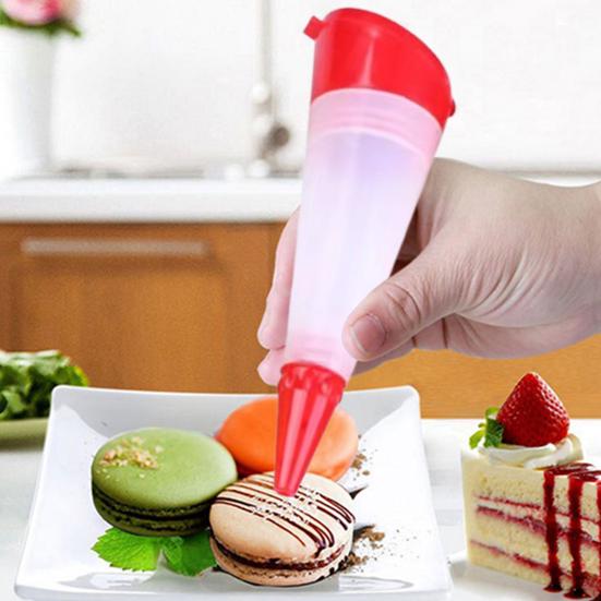 Ручка для украшения шоколада, 3 головки, инструмент для написания тортов для кексов, выпечки, набор для украшения торта «сделай сам», с поршнем, простой в использовании кухонный аксессуар