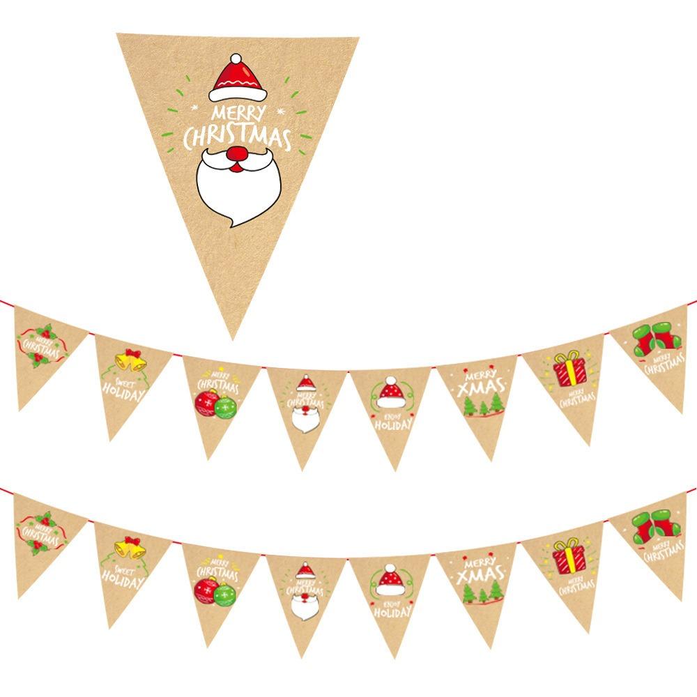Рождественский бумажный баннер мультфильм Санта-Клаус снеговик рождественский подвесной орнамент баннер домашнее рождественское украшение флаг принадлежности новый год