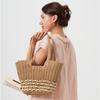 New Summer Shoulder Straw Bag Bag Large Capacity Tote Bag Women's Versatile Handwoven Bag Beach Vegetable Basket Bag