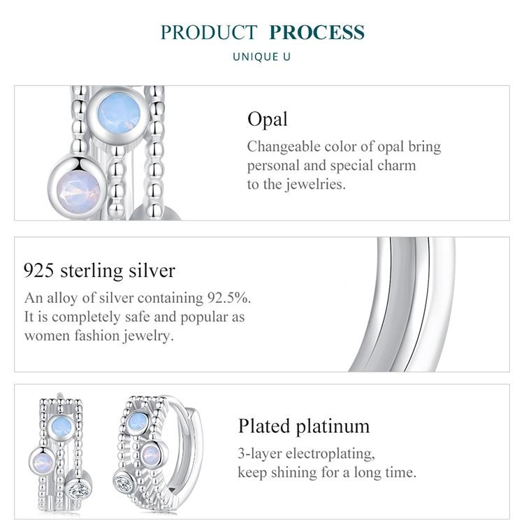 BAMOER, многослойные серьги-кольца из стерлингового серебра 925 пробы с геометрическим узором, серьги-кольца с цирконием для женщин, изящные ювелирные изделия